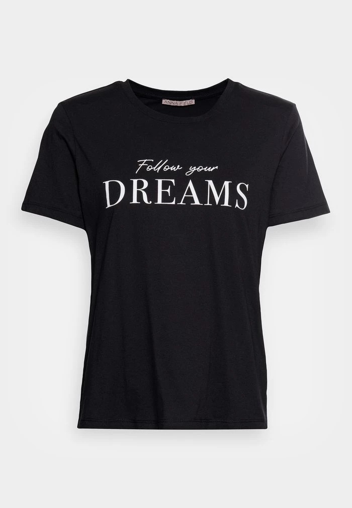 T-Shirt ANNA FIELD Anna Field Print T-shirt Noir Femme | RBQ-2826718